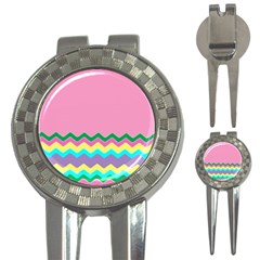 Easter Chevron Pattern Stripes 3-in-1 Golf Divots by Amaryn4rt