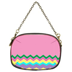 Easter Chevron Pattern Stripes Chain Purses (one Side)  by Amaryn4rt