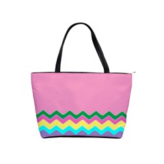 Easter Chevron Pattern Stripes Shoulder Handbags by Amaryn4rt