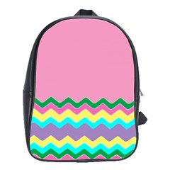 Easter Chevron Pattern Stripes School Bags(large)  by Amaryn4rt