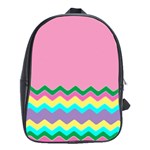 Easter Chevron Pattern Stripes School Bags(Large)  Front