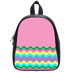 Easter Chevron Pattern Stripes School Bags (small)  by Amaryn4rt