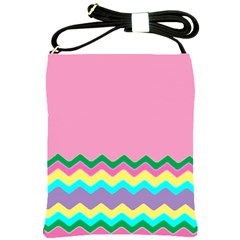 Easter Chevron Pattern Stripes Shoulder Sling Bags