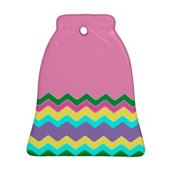 Easter Chevron Pattern Stripes Ornament (bell) by Amaryn4rt