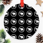 Elephant Wallpaper Pattern Ornament (Round) Front