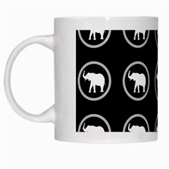 Elephant Wallpaper Pattern White Mugs by Amaryn4rt