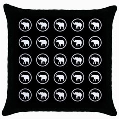 Elephant Wallpaper Pattern Throw Pillow Case (black) by Amaryn4rt