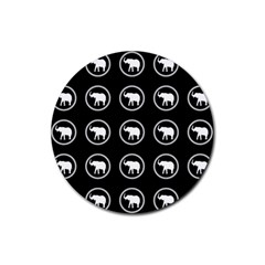 Elephant Wallpaper Pattern Rubber Coaster (round) 