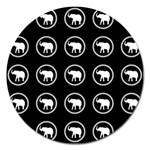 Elephant Wallpaper Pattern Magnet 5  (Round) Front