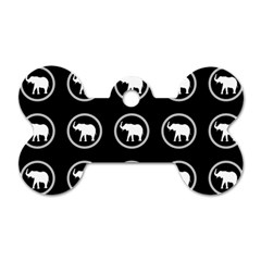 Elephant Wallpaper Pattern Dog Tag Bone (one Side)