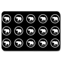 Elephant Wallpaper Pattern Large Doormat 