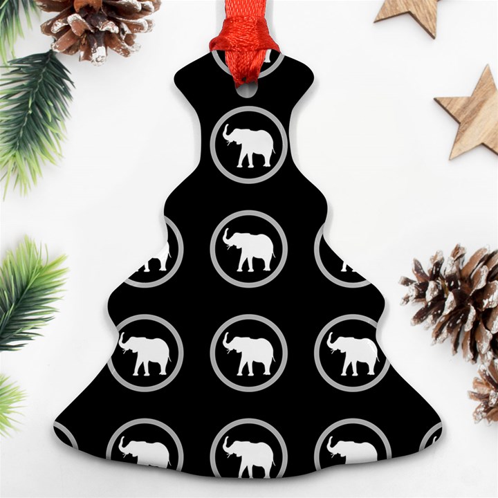 Elephant Wallpaper Pattern Ornament (Christmas Tree) 