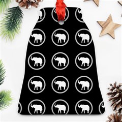 Elephant Wallpaper Pattern Ornament (bell) by Amaryn4rt