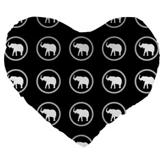 Elephant Wallpaper Pattern Large 19  Premium Heart Shape Cushions by Amaryn4rt