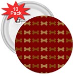 Dog Bone Background Dog Bone Pet 3  Buttons (10 pack)  Front