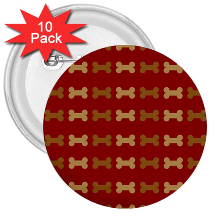 Dog Bone Background Dog Bone Pet 3  Buttons (10 pack) 