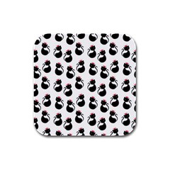 Cat Seamless Animal Pattern Rubber Square Coaster (4 Pack) 