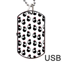 Cat Seamless Animal Pattern Dog Tag Usb Flash (two Sides)