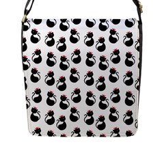 Cat Seamless Animal Pattern Flap Messenger Bag (l) 