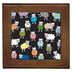 Sheep Cartoon Colorful Framed Tiles by Amaryn4rt