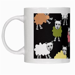 Sheep Cartoon Colorful White Mugs by Amaryn4rt