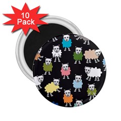 Sheep Cartoon Colorful 2 25  Magnets (10 Pack)  by Amaryn4rt