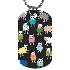 Sheep Cartoon Colorful Dog Tag (one Side)