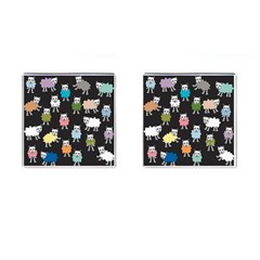 Sheep Cartoon Colorful Cufflinks (square) by Amaryn4rt