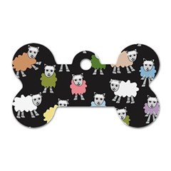 Sheep Cartoon Colorful Dog Tag Bone (two Sides)