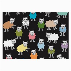 Sheep Cartoon Colorful Large Glasses Cloth by Amaryn4rt