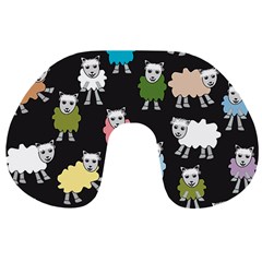 Sheep Cartoon Colorful Travel Neck Pillows by Amaryn4rt