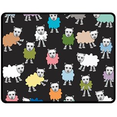 Sheep Cartoon Colorful Double Sided Fleece Blanket (medium) 