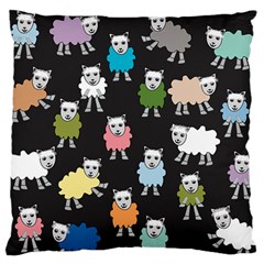 Sheep Cartoon Colorful Large Flano Cushion Case (two Sides) by Amaryn4rt