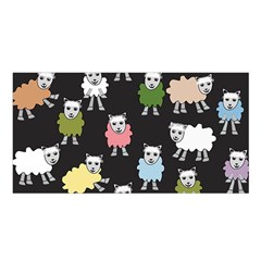 Sheep Cartoon Colorful Satin Shawl by Amaryn4rt