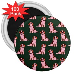 Dog Animal Pattern 3  Magnets (100 Pack)