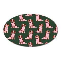 Dog Animal Pattern Oval Magnet