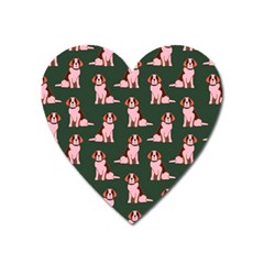 Dog Animal Pattern Heart Magnet by Amaryn4rt