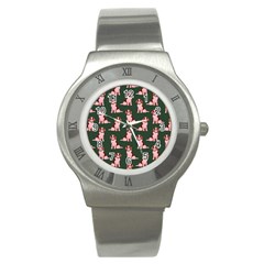 Dog Animal Pattern Stainless Steel Watch by Amaryn4rt