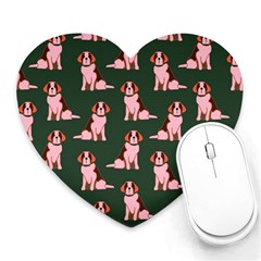 Dog Animal Pattern Heart Mousepads by Amaryn4rt