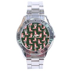 Dog Animal Pattern Stainless Steel Analogue Watch