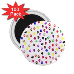 Paw Prints Background 2 25  Magnets (100 Pack) 