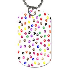 Paw Prints Background Dog Tag (two Sides) by Amaryn4rt