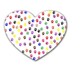 Paw Prints Background Heart Mousepads by Amaryn4rt