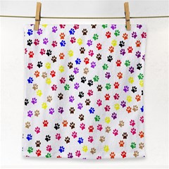 Paw Prints Background Face Towel by Amaryn4rt