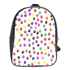 Paw Prints Background School Bags(large)  by Amaryn4rt