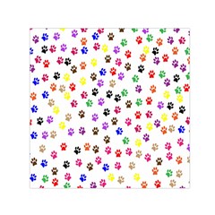 Paw Prints Background Small Satin Scarf (square)