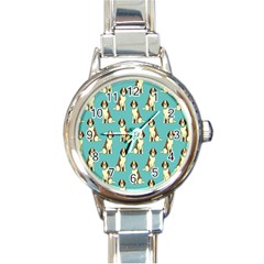 Dog Animal Pattern Round Italian Charm Watch by Amaryn4rt