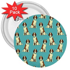 Dog Animal Pattern 3  Buttons (10 Pack) 