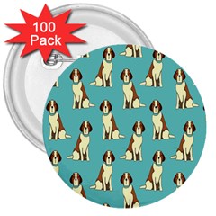 Dog Animal Pattern 3  Buttons (100 Pack)  by Amaryn4rt