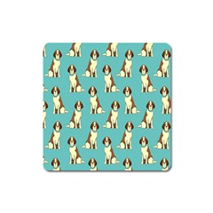 Dog Animal Pattern Square Magnet by Amaryn4rt